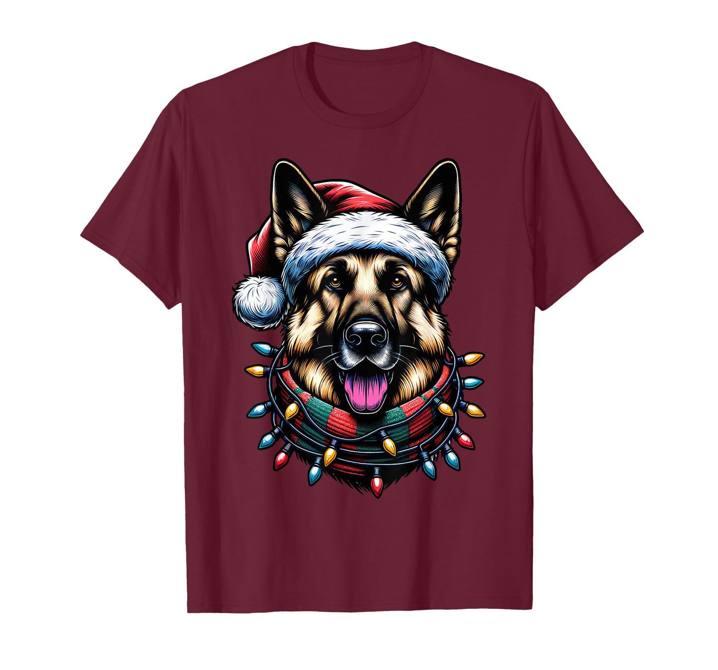 Christmas German Shepherd Xmas Shepherd Mom Dog Lover Womens T-Shirt