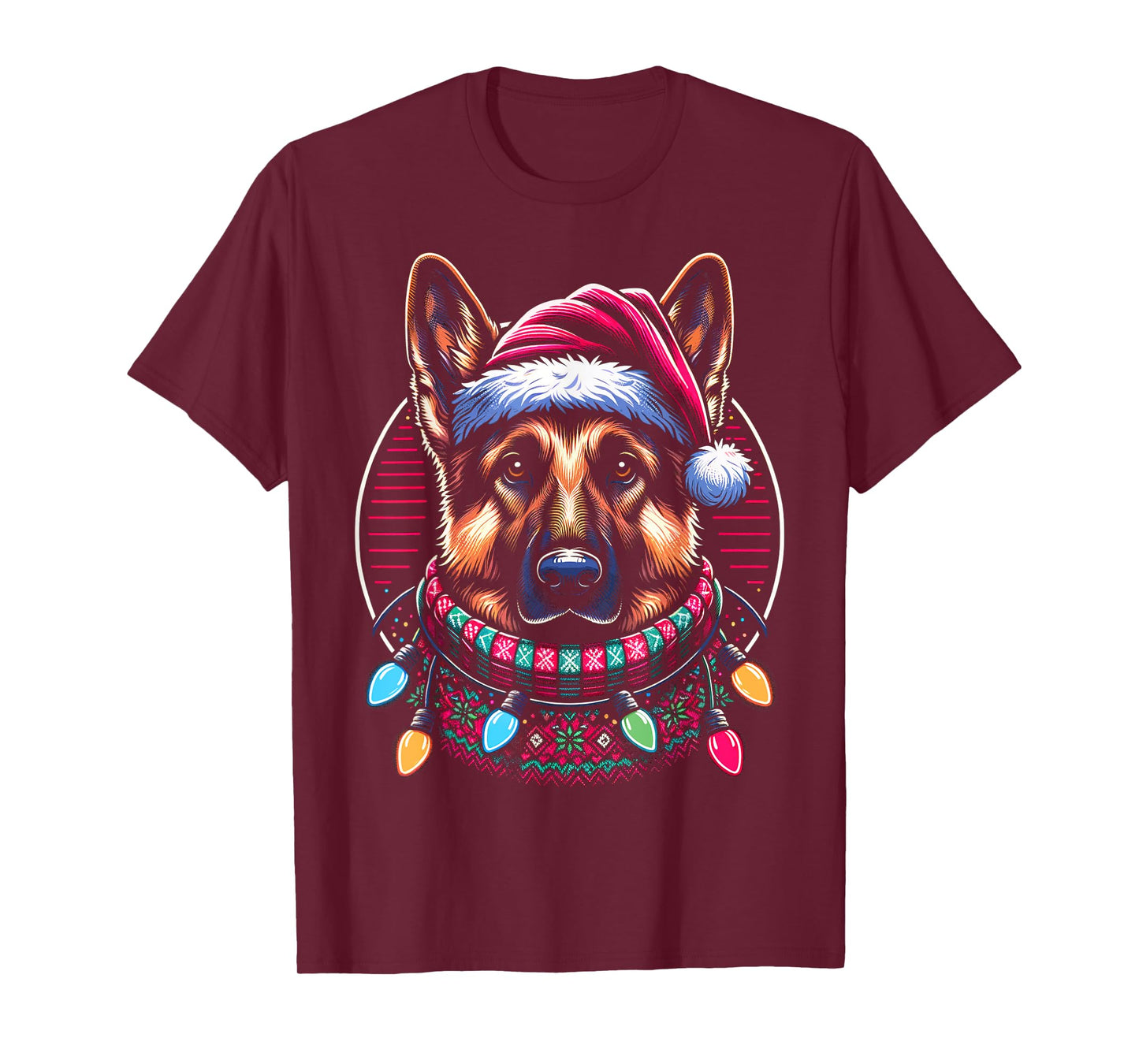 Christmas German Shepherd Xmas Shepherd Mom Dog Lover Womens T-Shirt