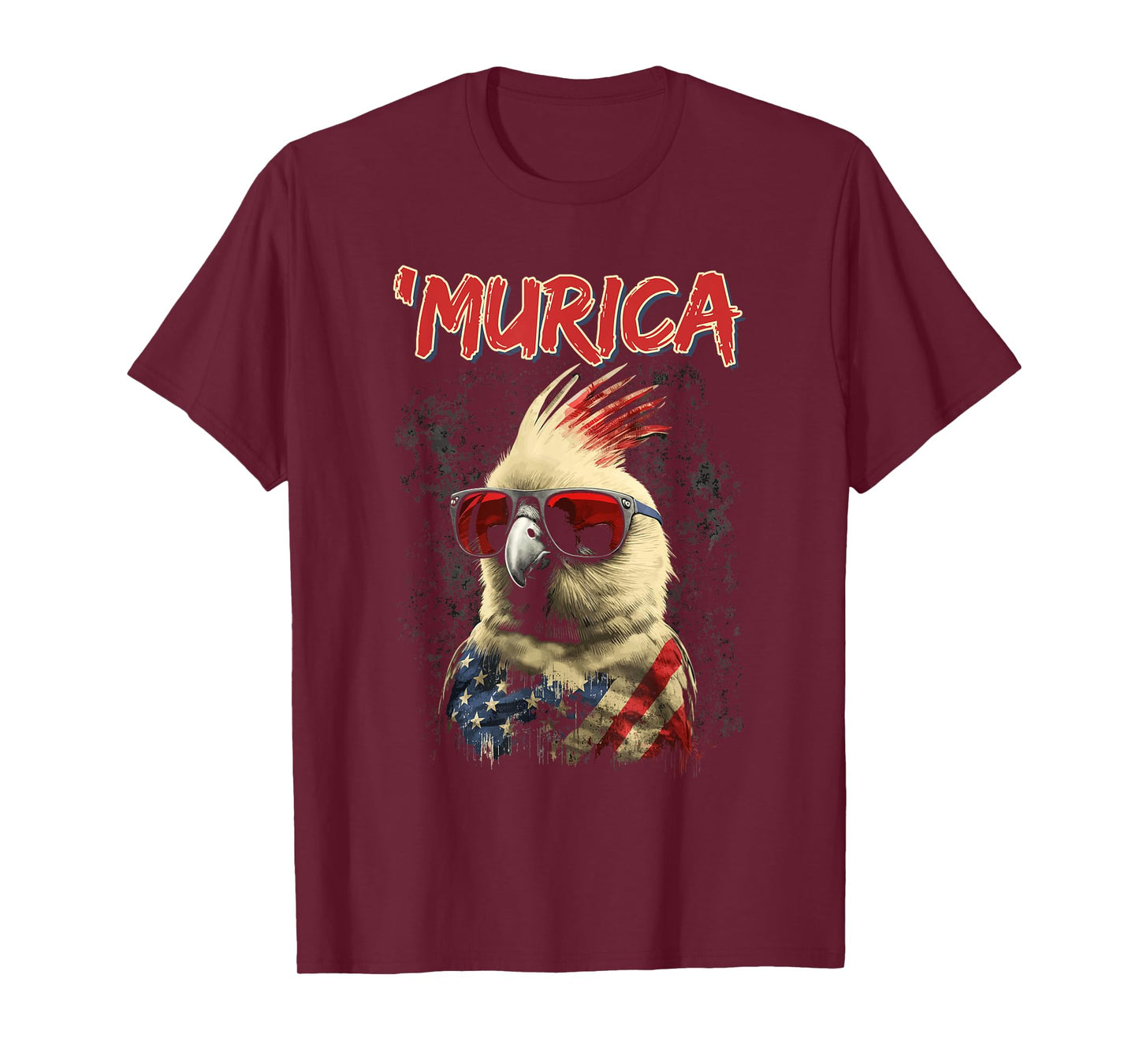 Cool Patriotic Cockatiel Bird, Murica 4th of July Cockatiel T-Shirt