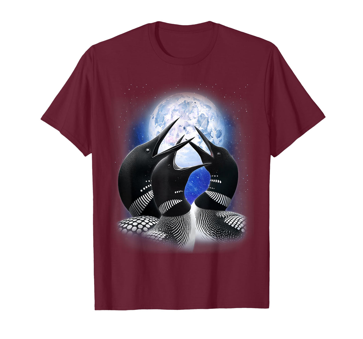 3 Common Loon Howling At The Moon Funny Birdwatcher Birder T-Shirt