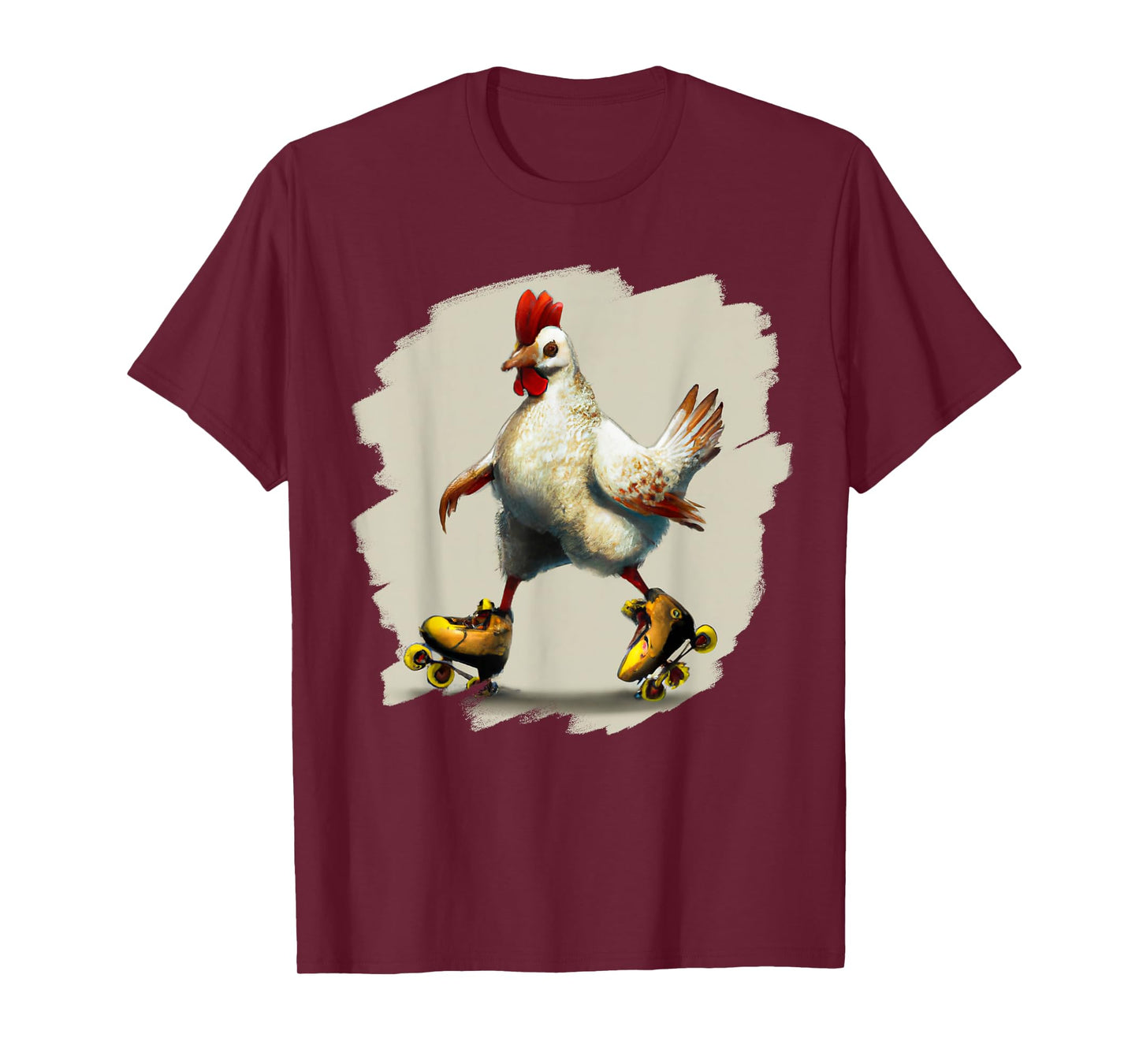 Funny Chicken Roller Skates Farm Animal Skating Roller Derby T-Shirt