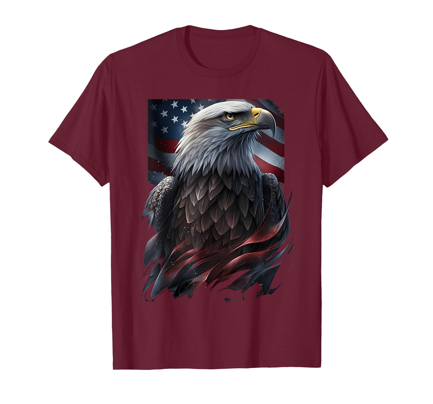 Eagle Bird 4th of July American Flag Veterans Memorial T-Shirt