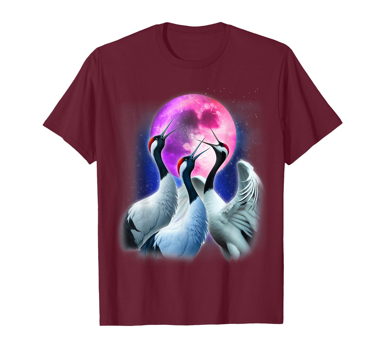 3 Whooping Crane Howling At The Moon Funny Crane Bird Lover T-Shirt