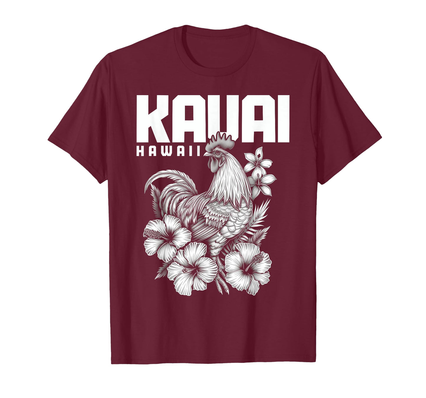 We Love Kauai Hawaii Kauai Hawaii Chicken Hawaiian Hibiscus Flowers Vintage Black T-Shirt