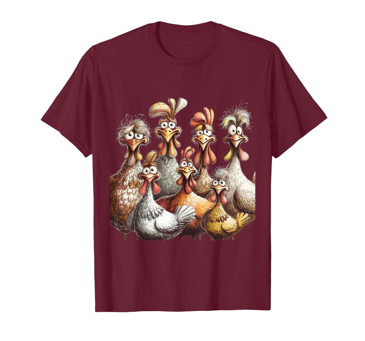 Colorful Funny Chicken Art, Crazy Chicken Family T-Shirt