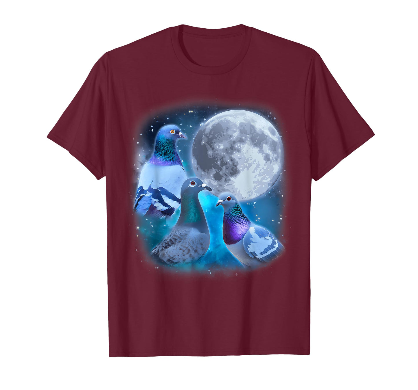 Funny Pigeons Howling at the Moon - Funny Pigeon meme T-Shirt