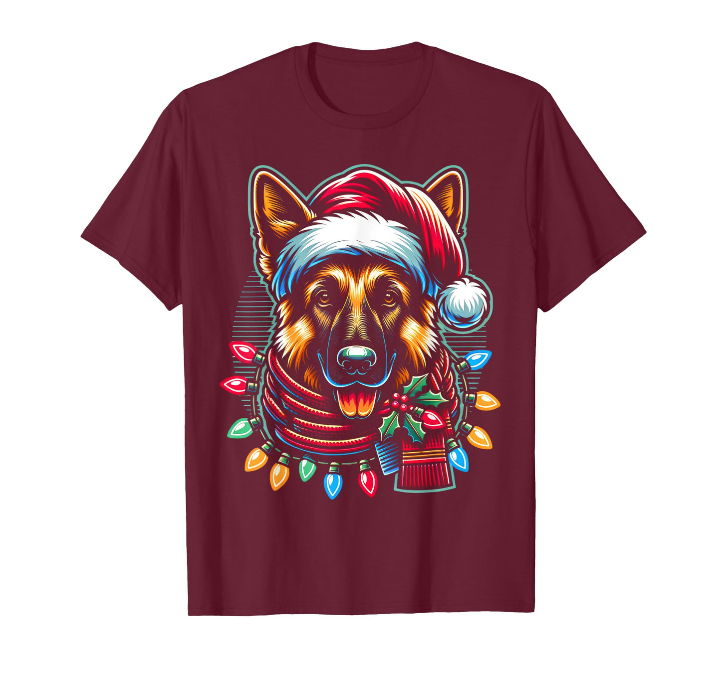 Christmas German Shepherd Xmas Shepherd Mom Dog Lover Womens T-Shirt