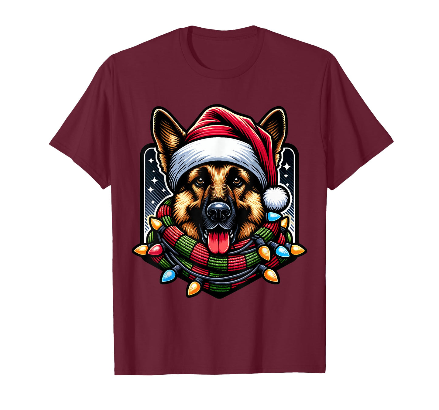 Christmas German Shepherd Xmas Shepherd Mom Dog Lover Womens T-Shirt