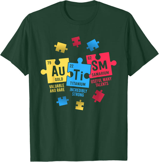 Elements Periodic Table ASD Autism Awareness Women Men Kids T-Shirt T-Shirt - T-Shirt | Forest