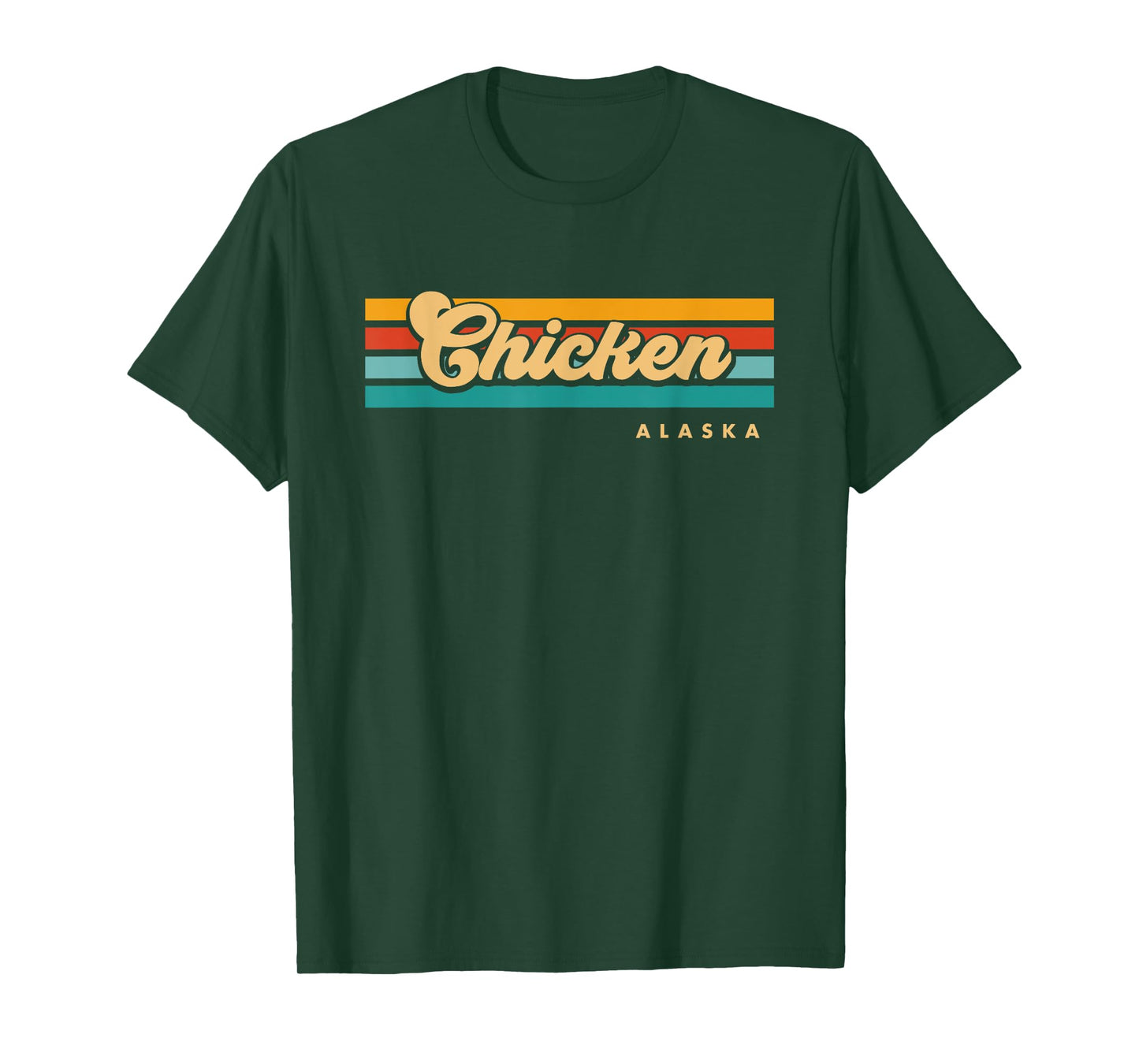 Vintage Sunset Stripes Chicken, Alaska T-Shirt