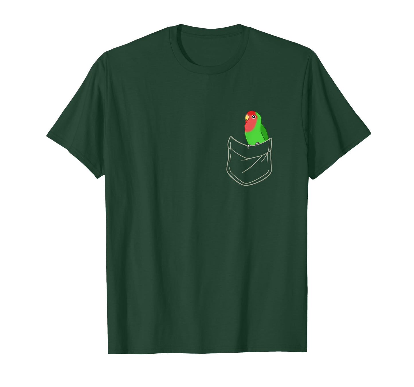 Pocket green Lovebird Cute Peach Faced Lovebird Birb memes T-Shirt