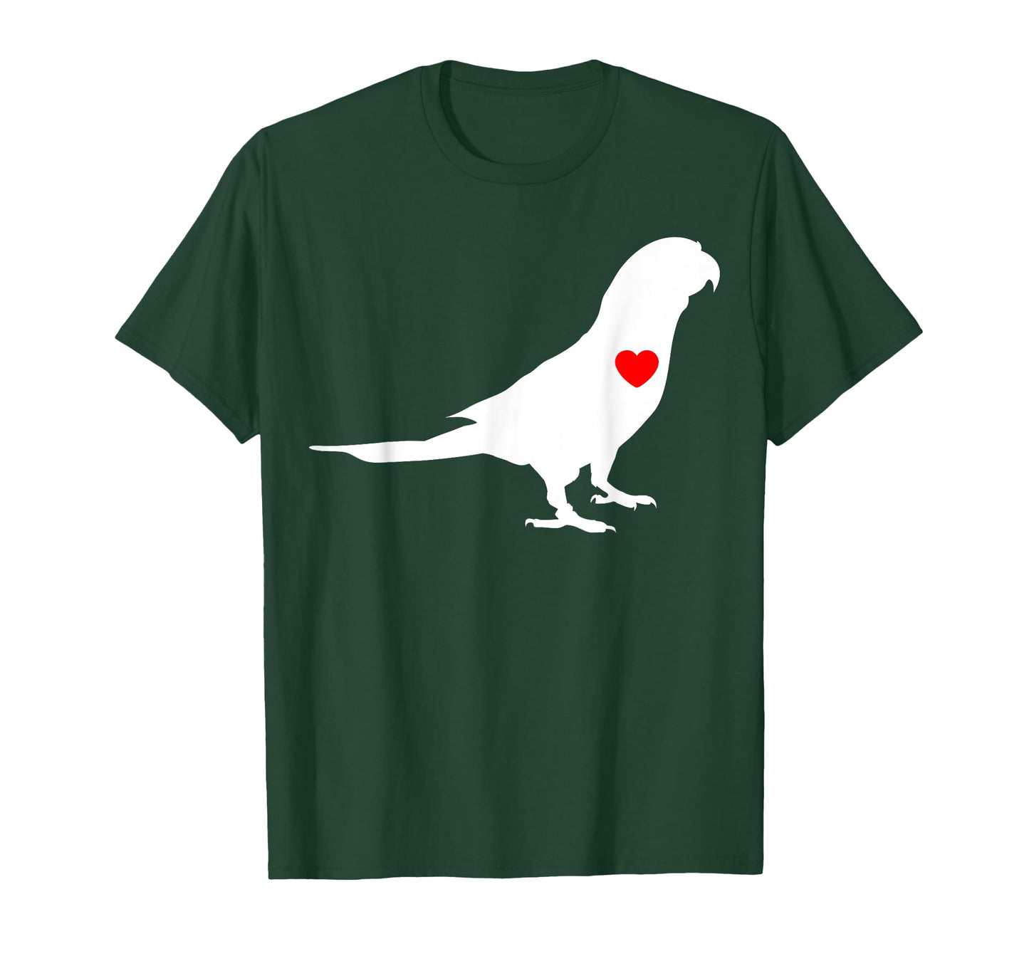 Parrot Heart Parakeet Tiel Quarrion Cockatoo Bird Ringneck T-Shirt