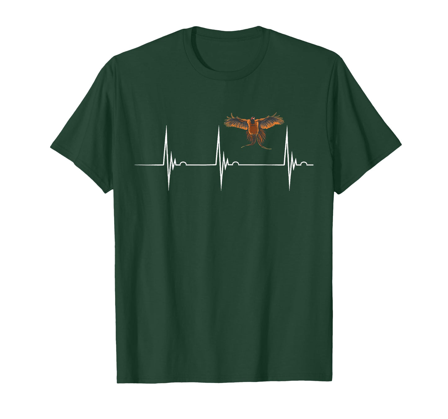 Pheasant Hunting Heartbeat EKG Pulse Pheasant Bird Hunter T-Shirt