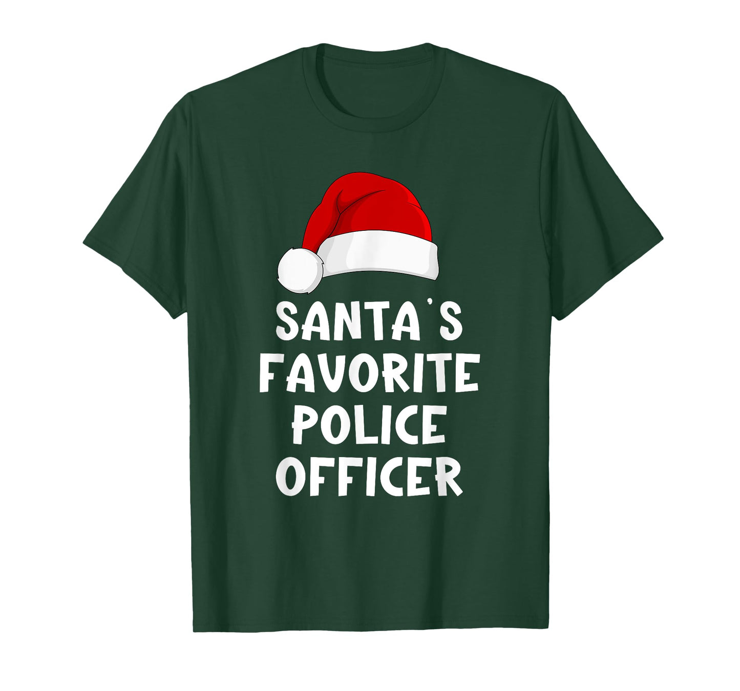 Christmas Santa's Favorite Police Officer Funny Pajama Cop T-Shirt