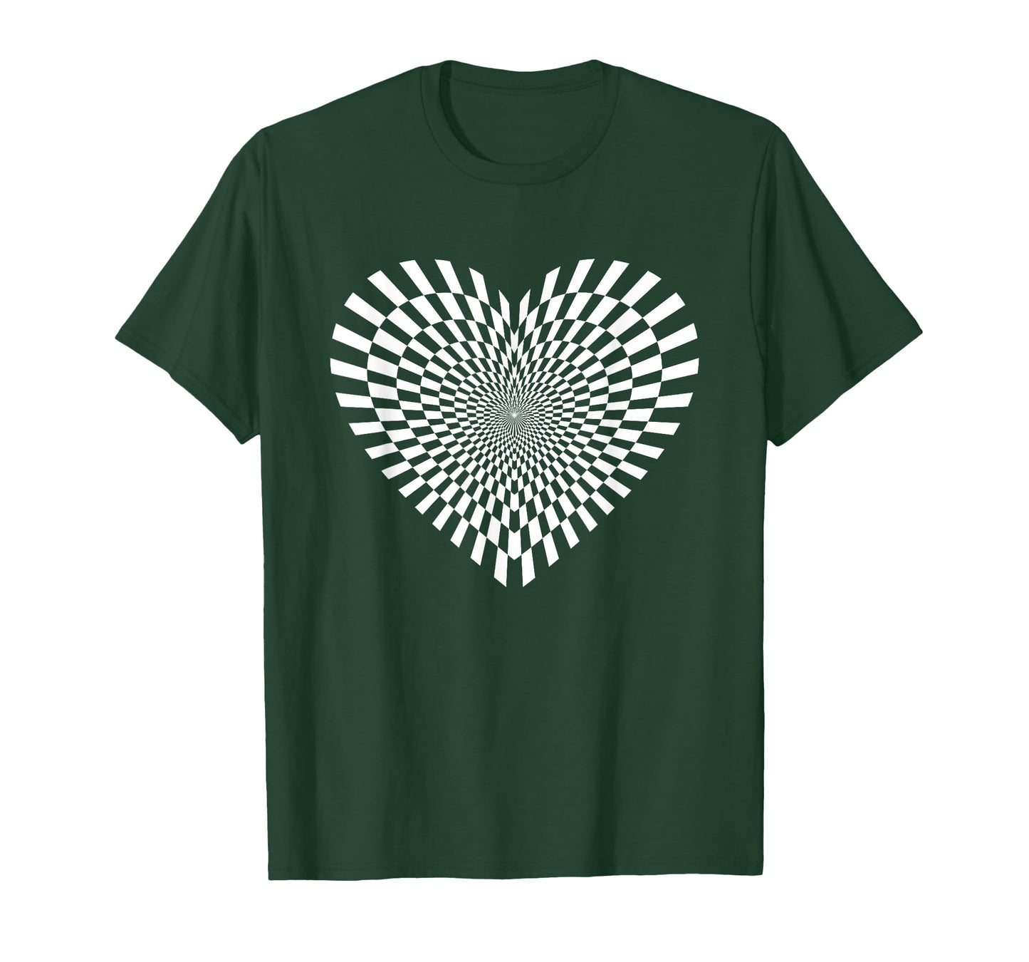 Cool Crazy Retro Valentine Sweet Heart Cute Fun Optical Art T-Shirt