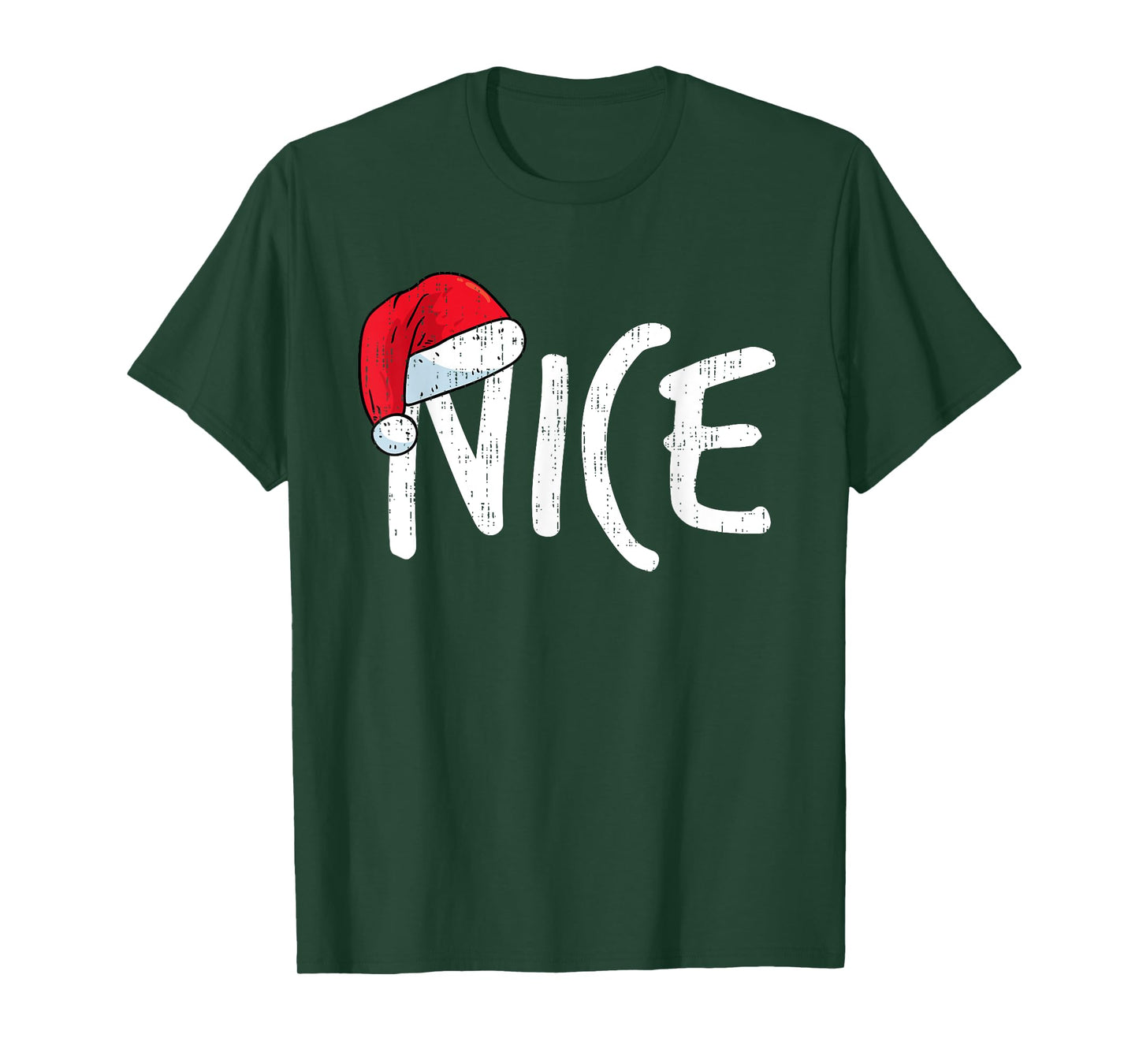 Team Naughty Nice Funny Matching Christmas Couples Costume T-Shirt