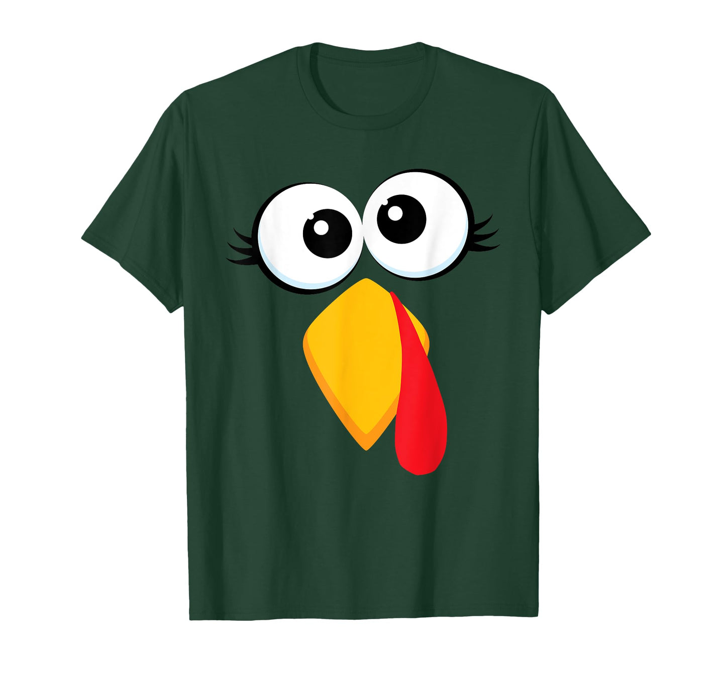 Funny Turkey Face Thanksgiving Cute Boys Girls Chicken Face T-Shirt
