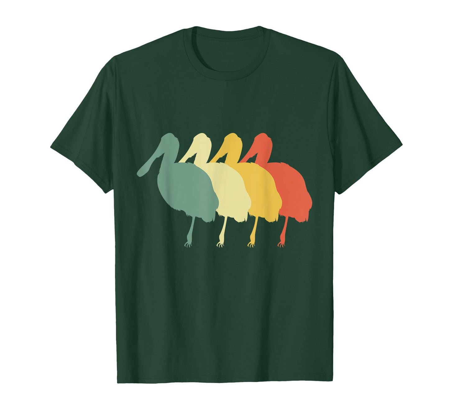 Retro Roseate Bird Vintage Roseate Bird Silhouette Bird T-Shirt