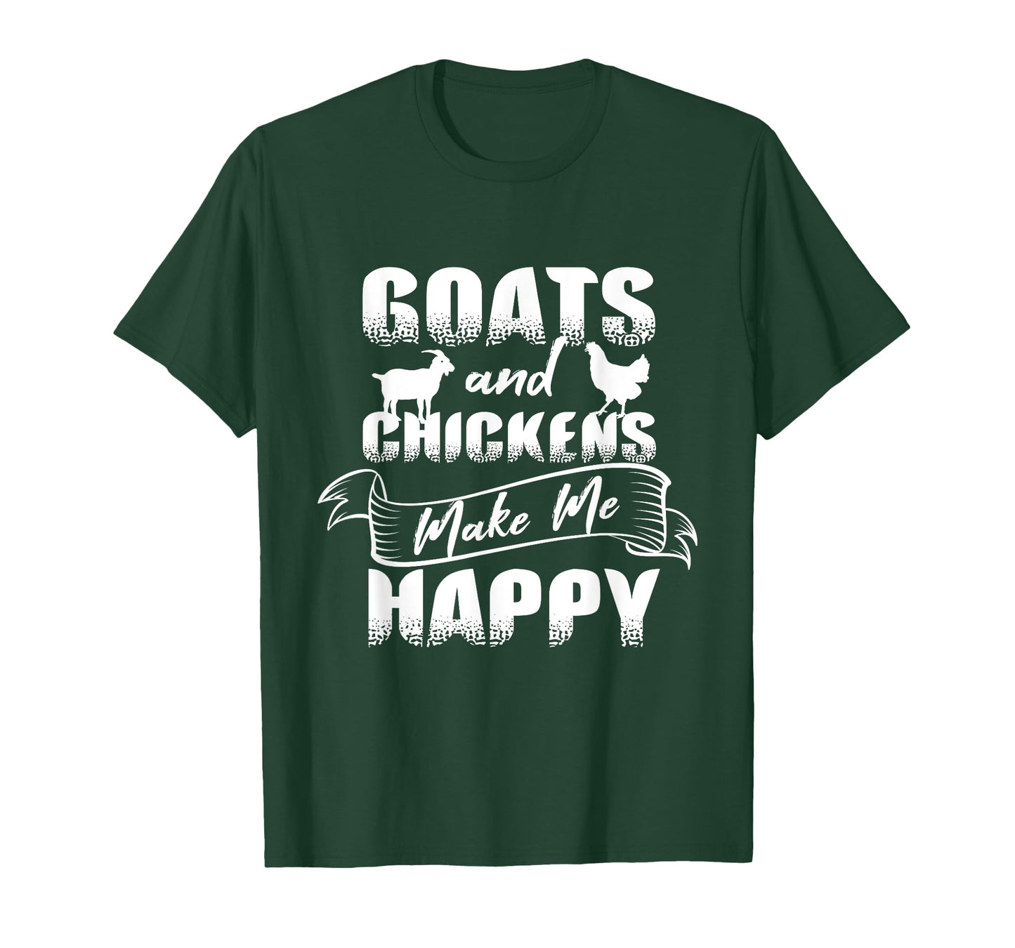 Goats Chickens Happy Funny Rancher Gift Humor Farmer Women T-Shirt