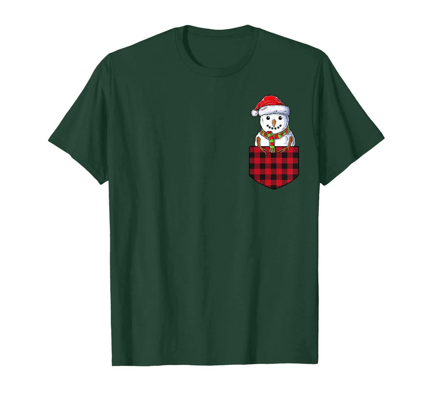 Snowman In Pocket Funny Christmas Kids Boys Girls Xmas T-Shirt