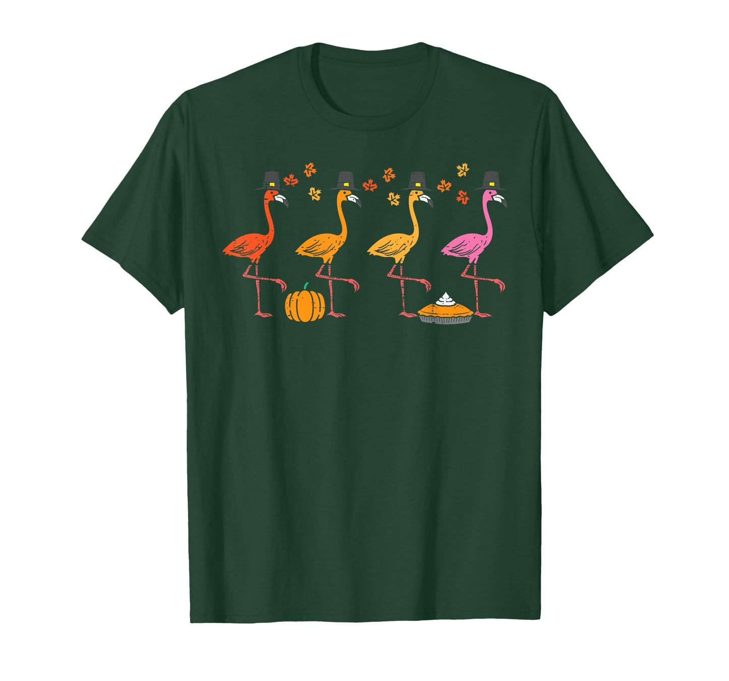 Thanksgiving Flamingos Funny Fall Autumn Bird Men Women Kids T-Shirt