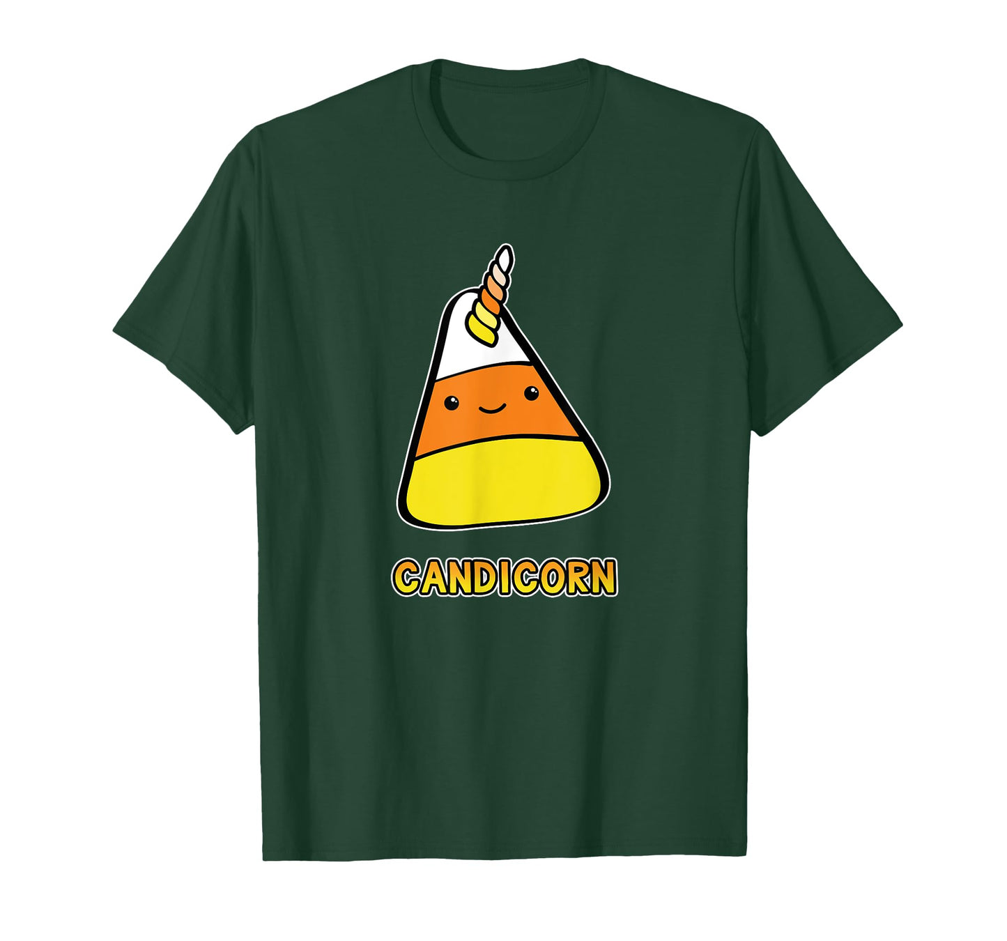 Candy Corn Kawaii Halloween Unicorn Pun Candicorn T-Shirt