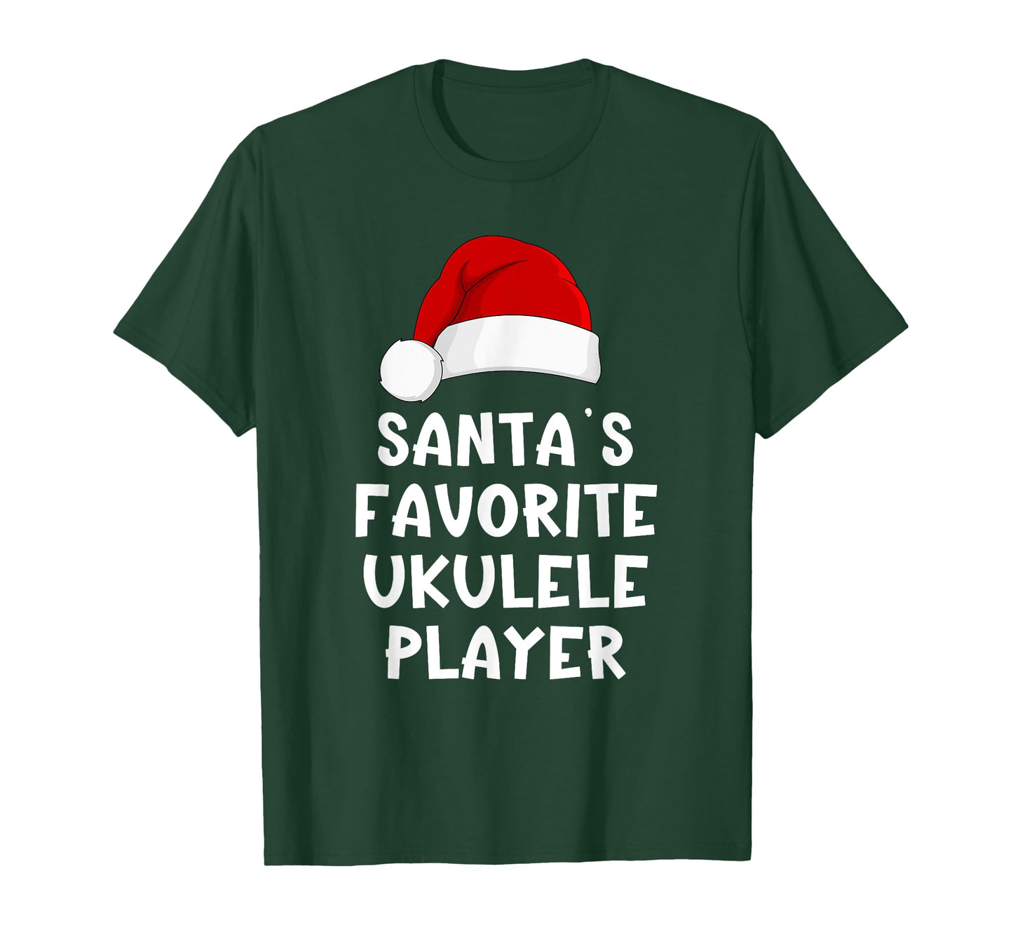 Christmas Santa's Favorite Ukulele Player Funny Xmas Pajama T-Shirt