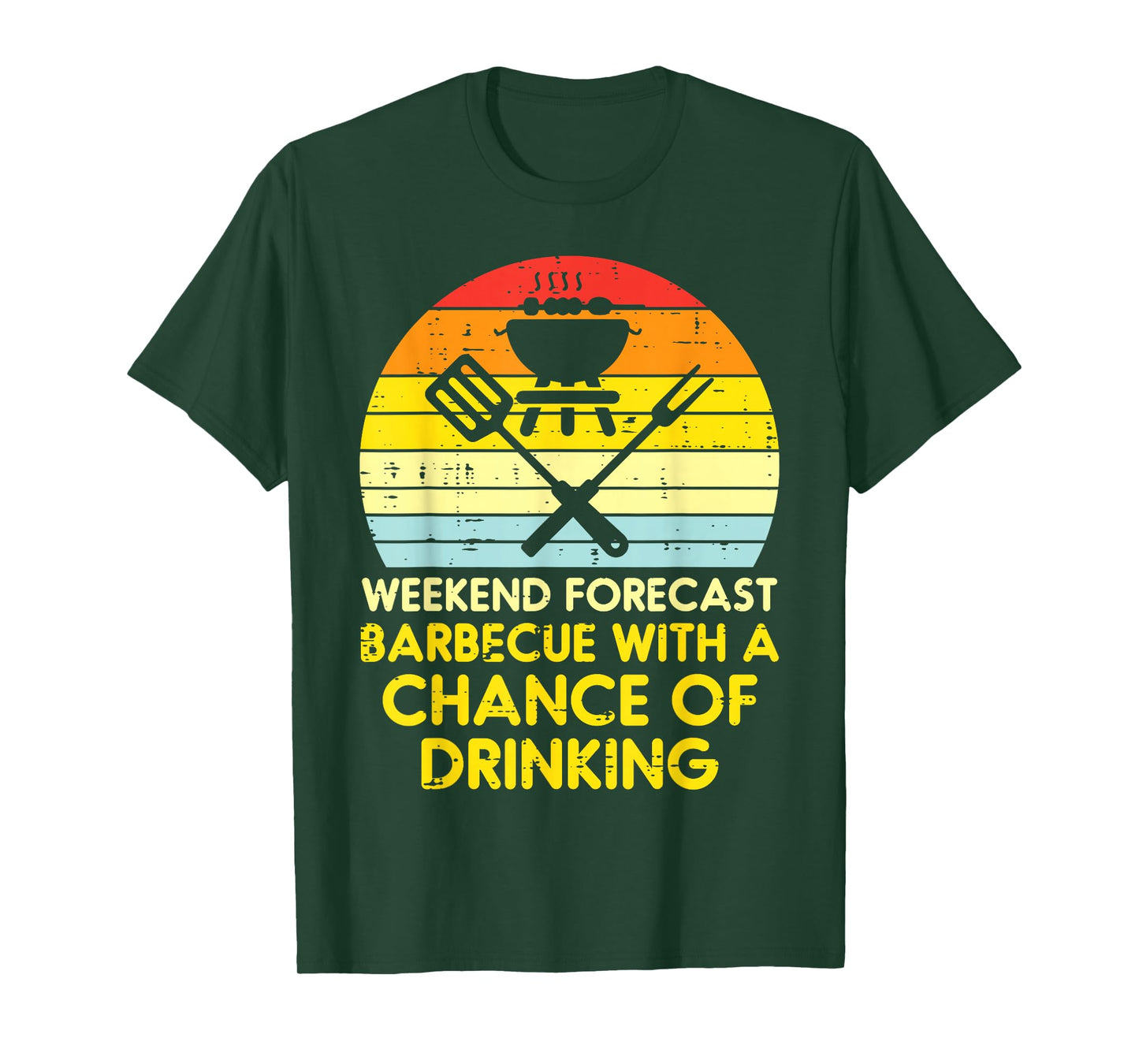 Weekend Forecast Barbecue Funny Bbq Grilling Dad Men Women T-Shirt