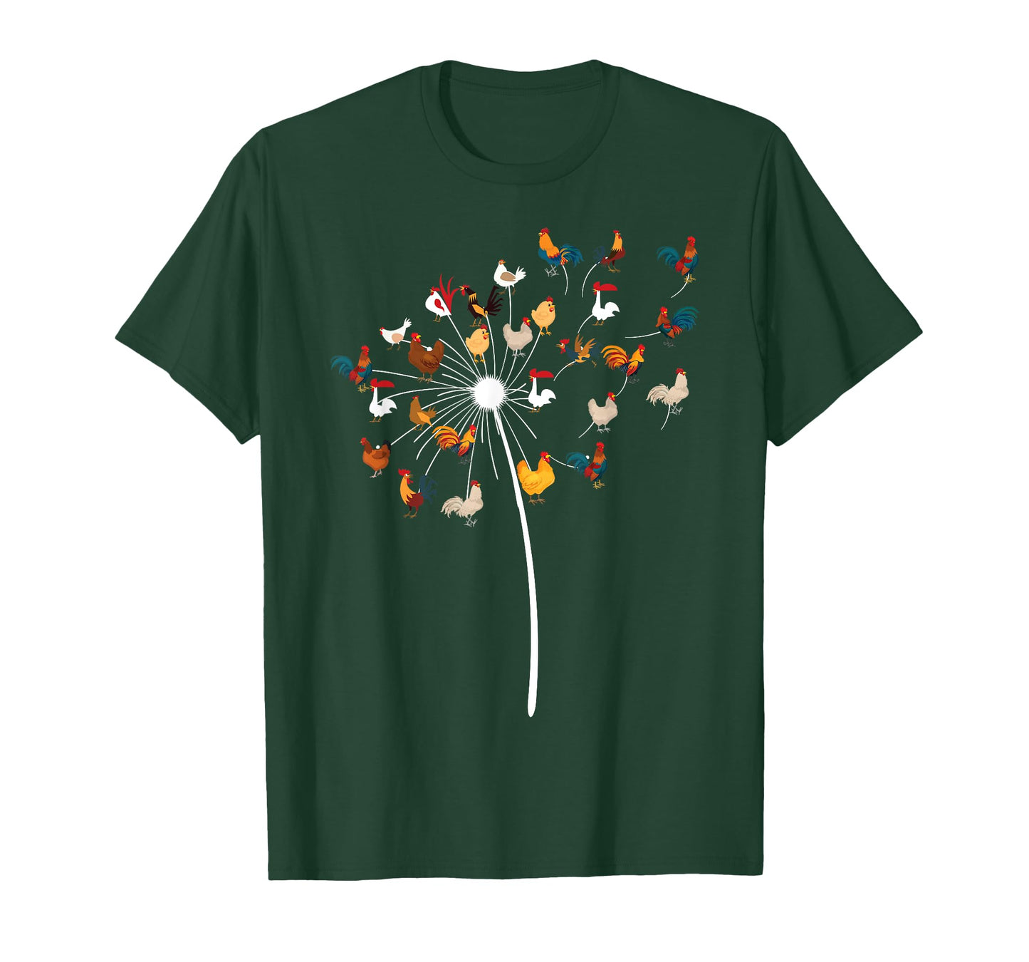 Funny Dandelion Chicken Novelty Gift Fowl Lover Men Women T-Shirt
