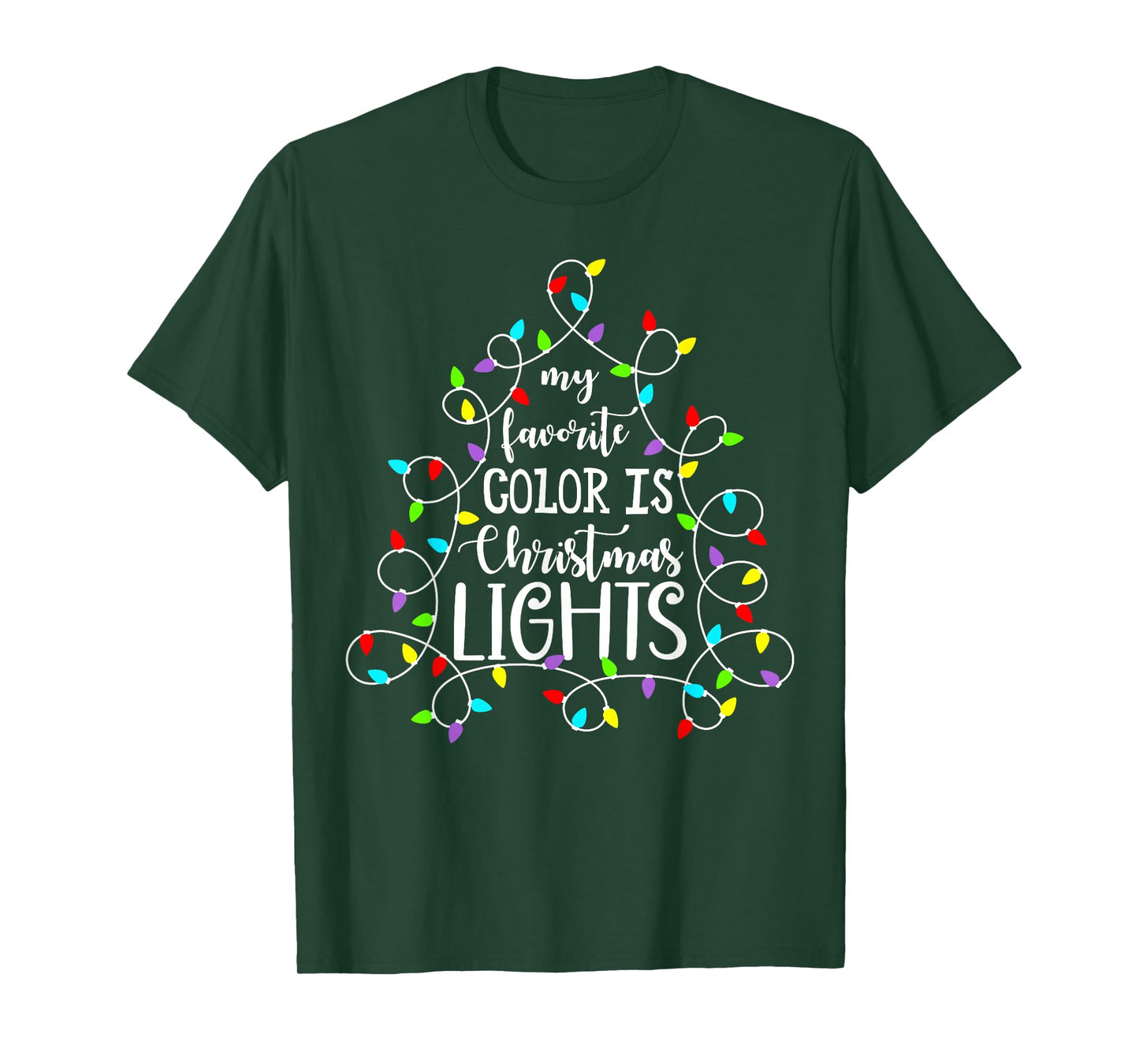 My Favorite Color Is Christmas Lights Funny Xmas Family T-Shirt