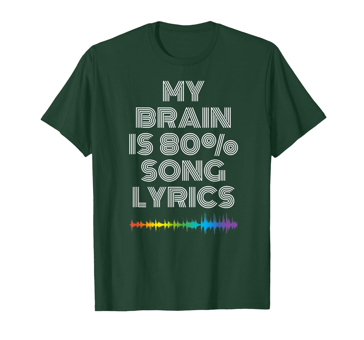My Brain Is 80% Song Lyrics Funny Music Lover T-Shirt T-Shirt