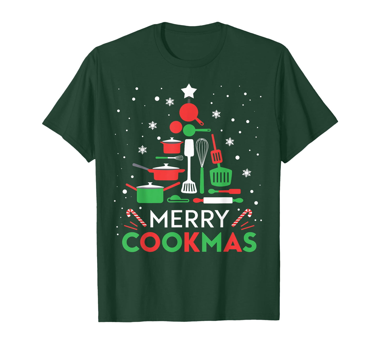 Merry Cookmas Funny Xmas Chef Cooking Christmas Tree T-Shirt