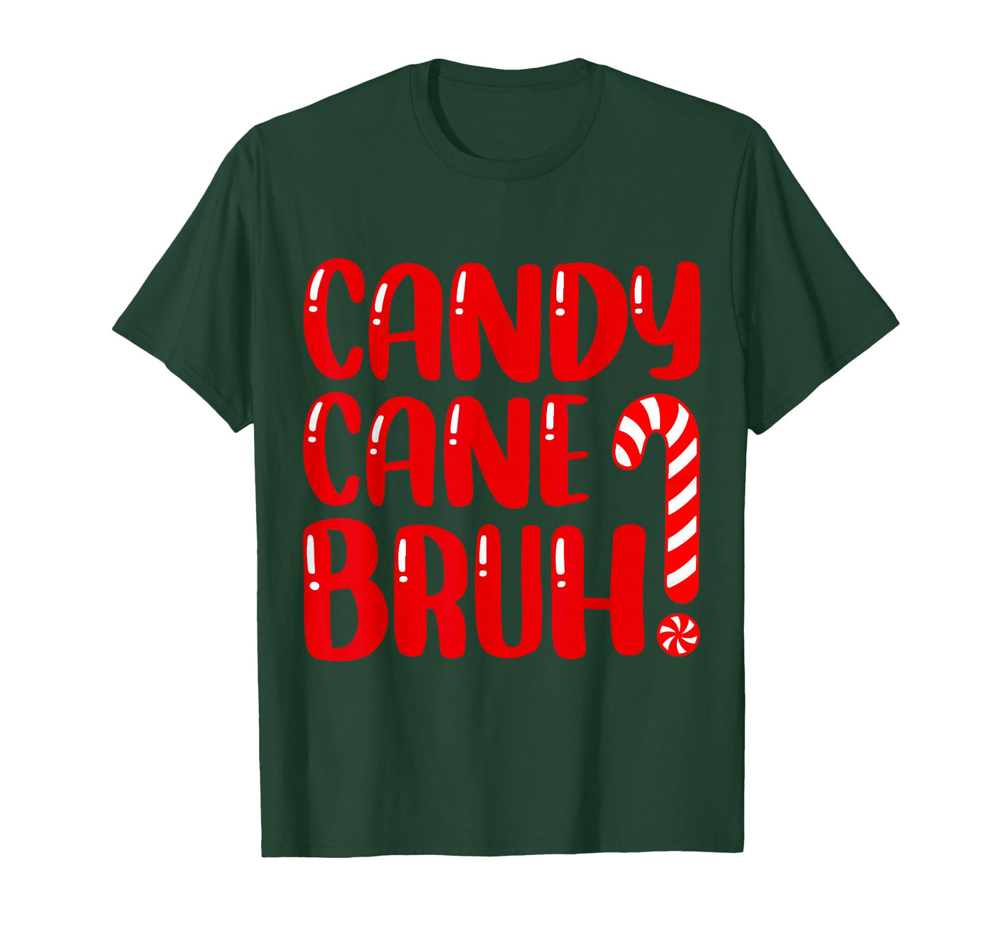 Candy Cane Bruh Christmas Candy Cane Party Boys Girls Xmas T-Shirt
