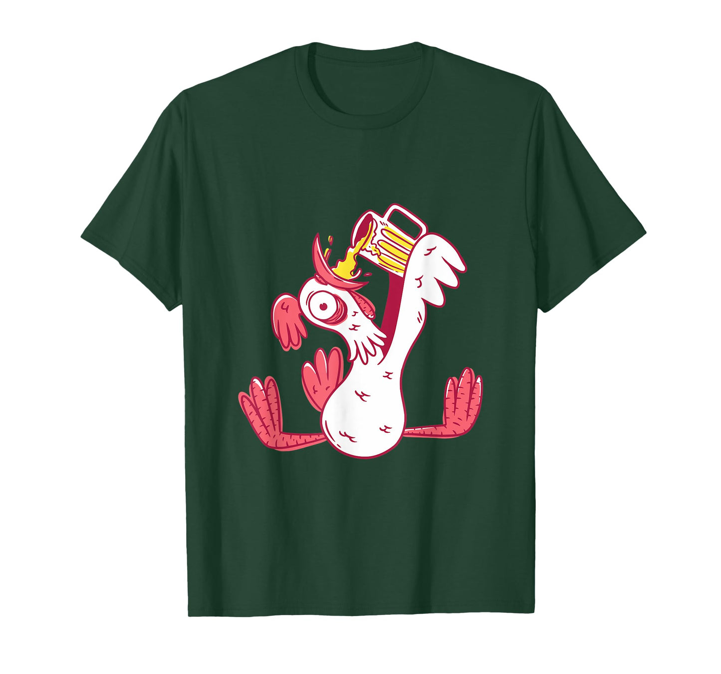 Funny Drunk Rooster Animal Chicken Beer Alcohol Party Gift T-Shirt