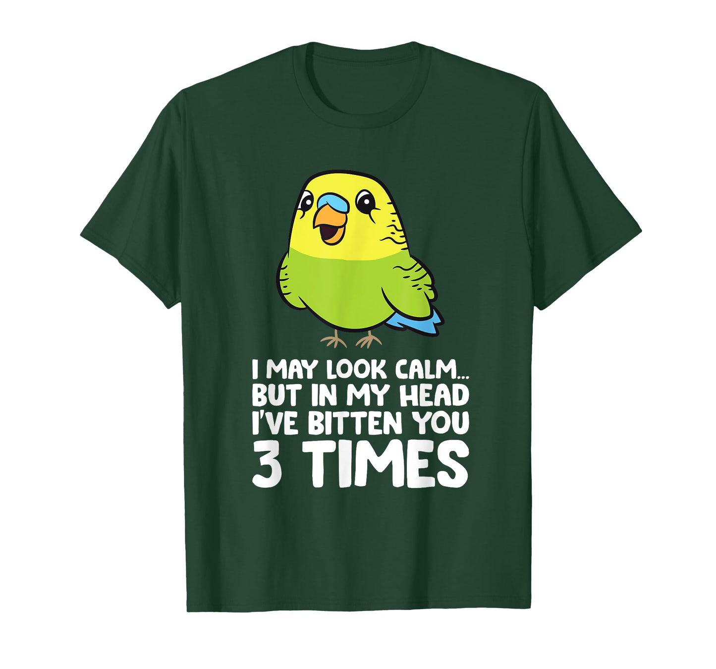 Budgie Bird In My Head I've Bitten You 3 Times Cute Parakeet T-Shirt