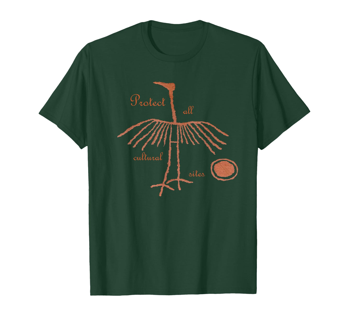 Crane Petroglyph. Protect all cultural sites. T-Shirt