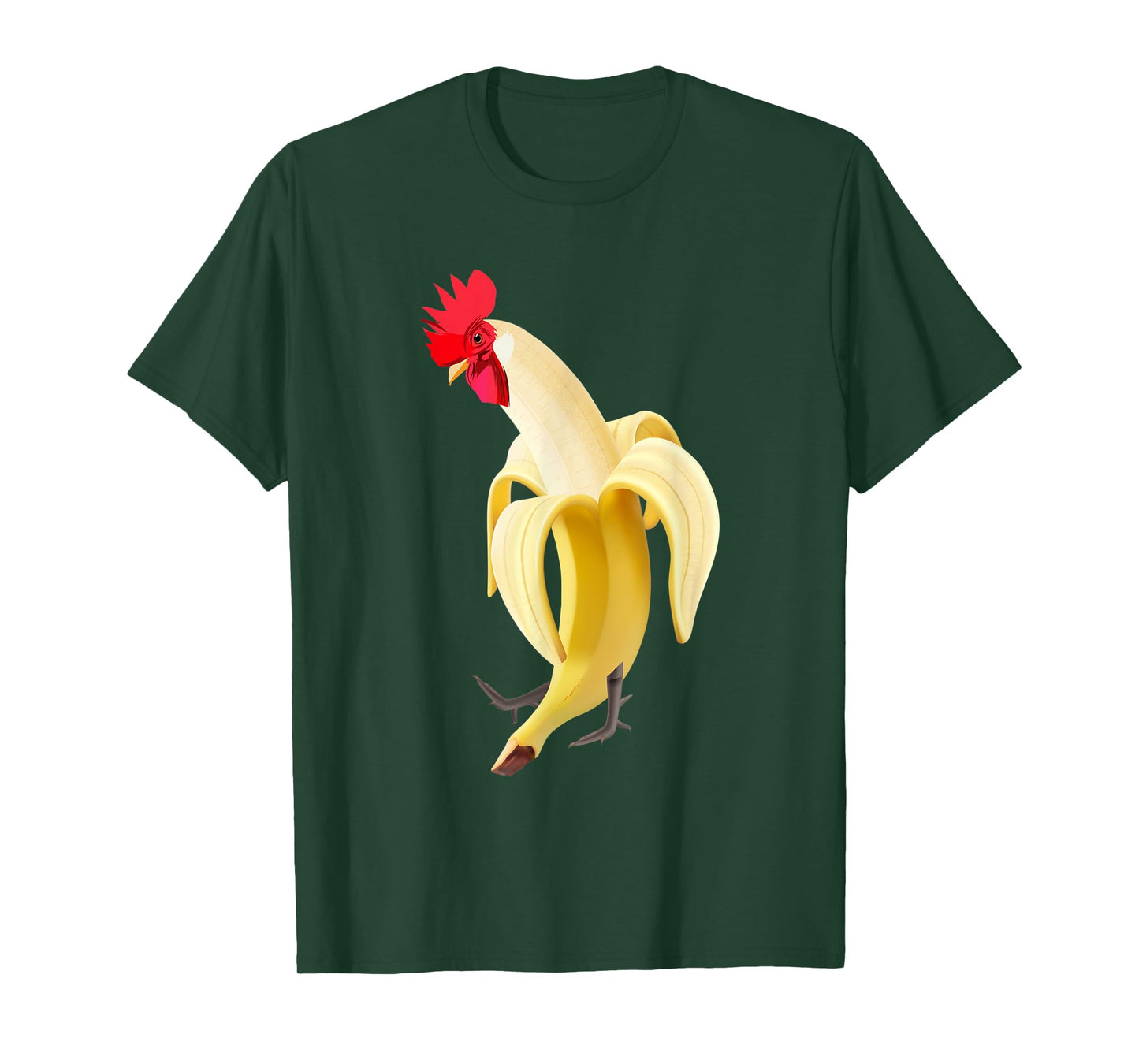 Funny Rooster Cockerel Chicken In Banana T-Shirt