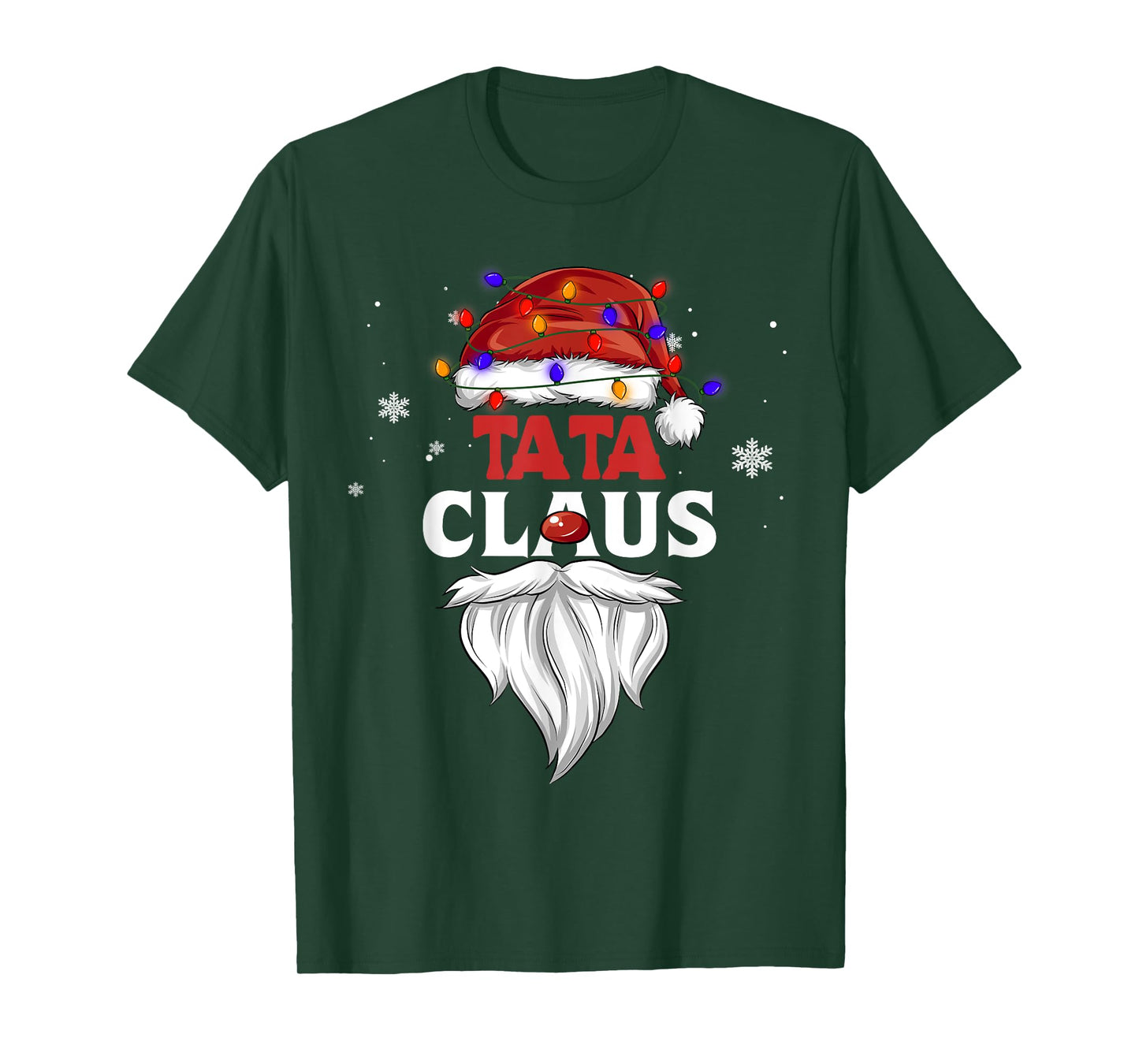 Tata Claus Christmas Lights Pajama Family Matching Party T-Shirt