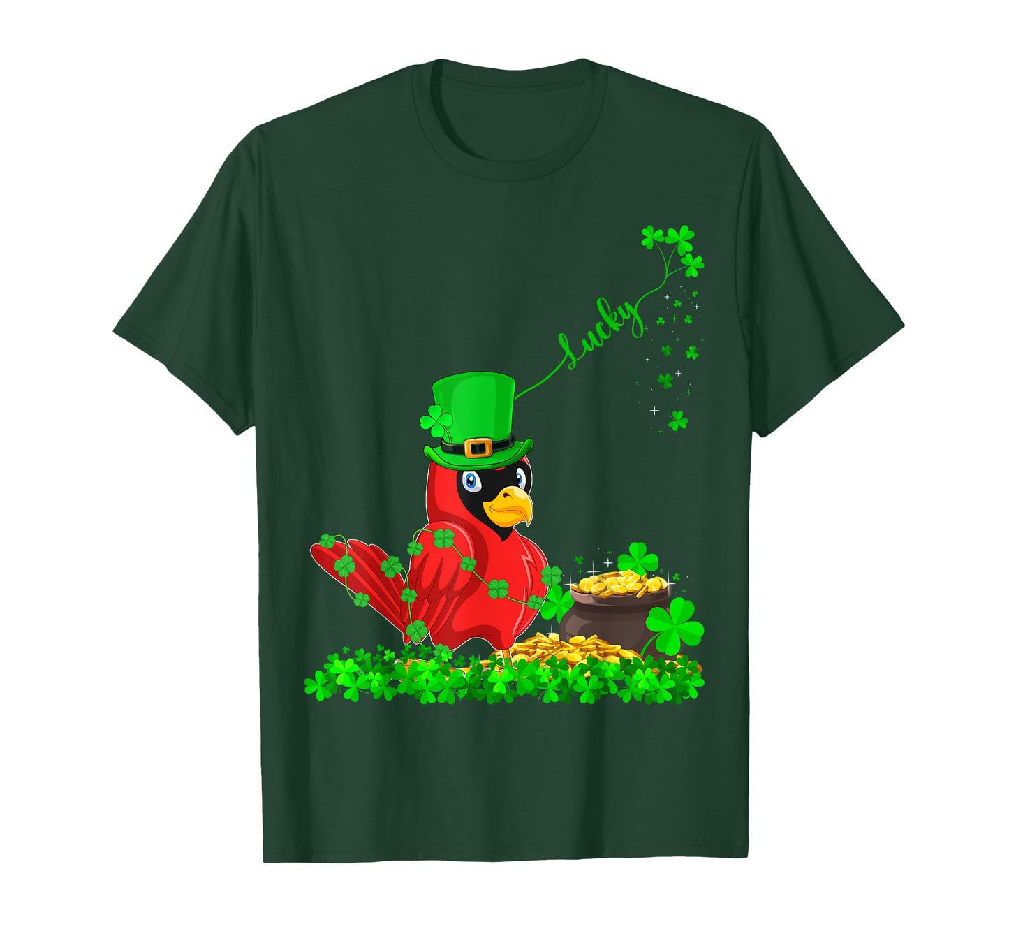 Irish Leprechaun Shamrock Lucky Cardinal St. Patrick's Day T-Shirt