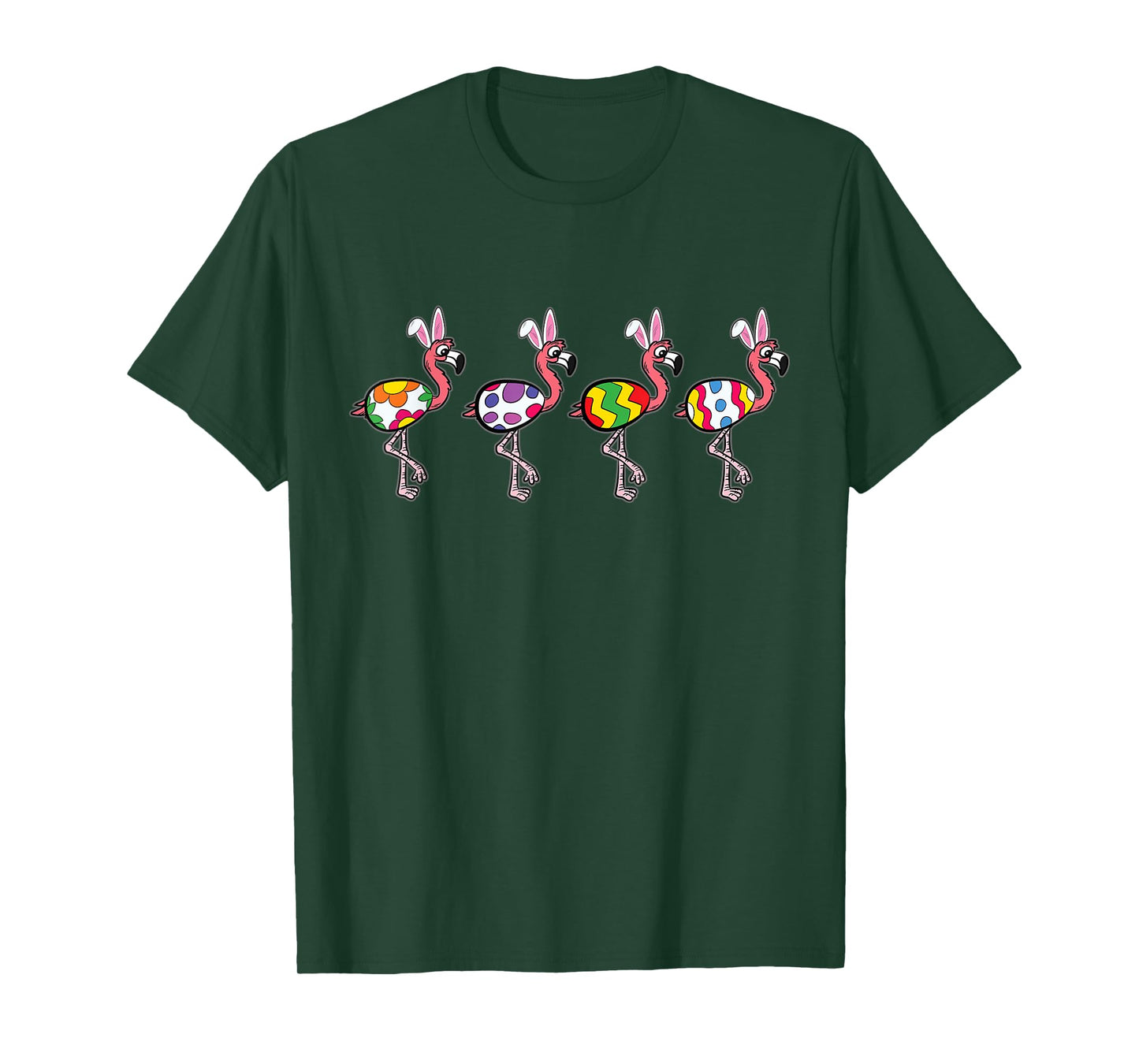 Flamingo Egg Bunny Ears Easter Cute Bird Rabbit Spring T-Shirt