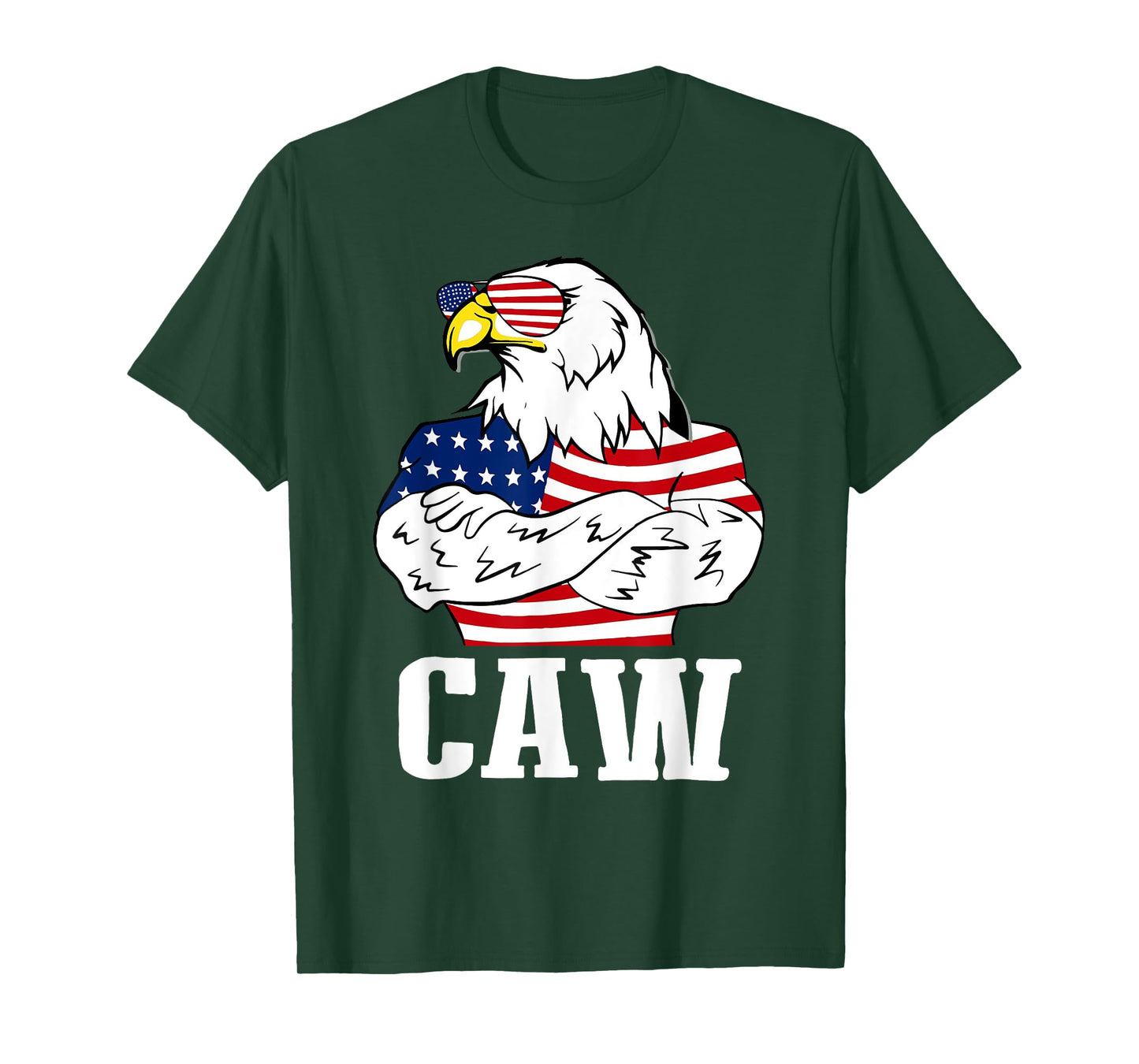 Patriotic Bald Eagle Caw 4th of July American Flag American T-Shirt for Women Men