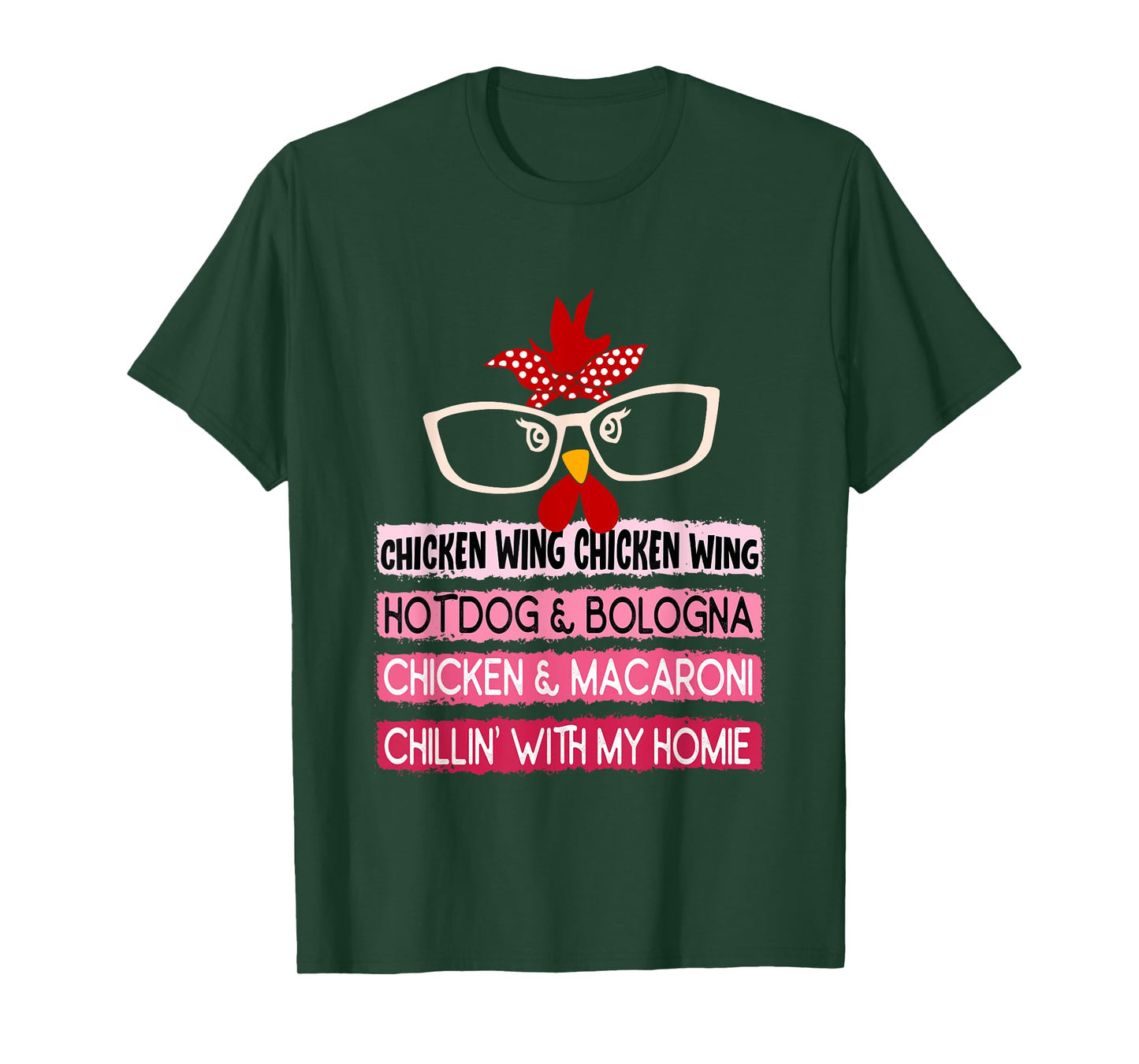 Cooked Chicken Wing Chicken Wing Hot Dog Bologna Macaroni Men Women Girls Kids T-Shirt