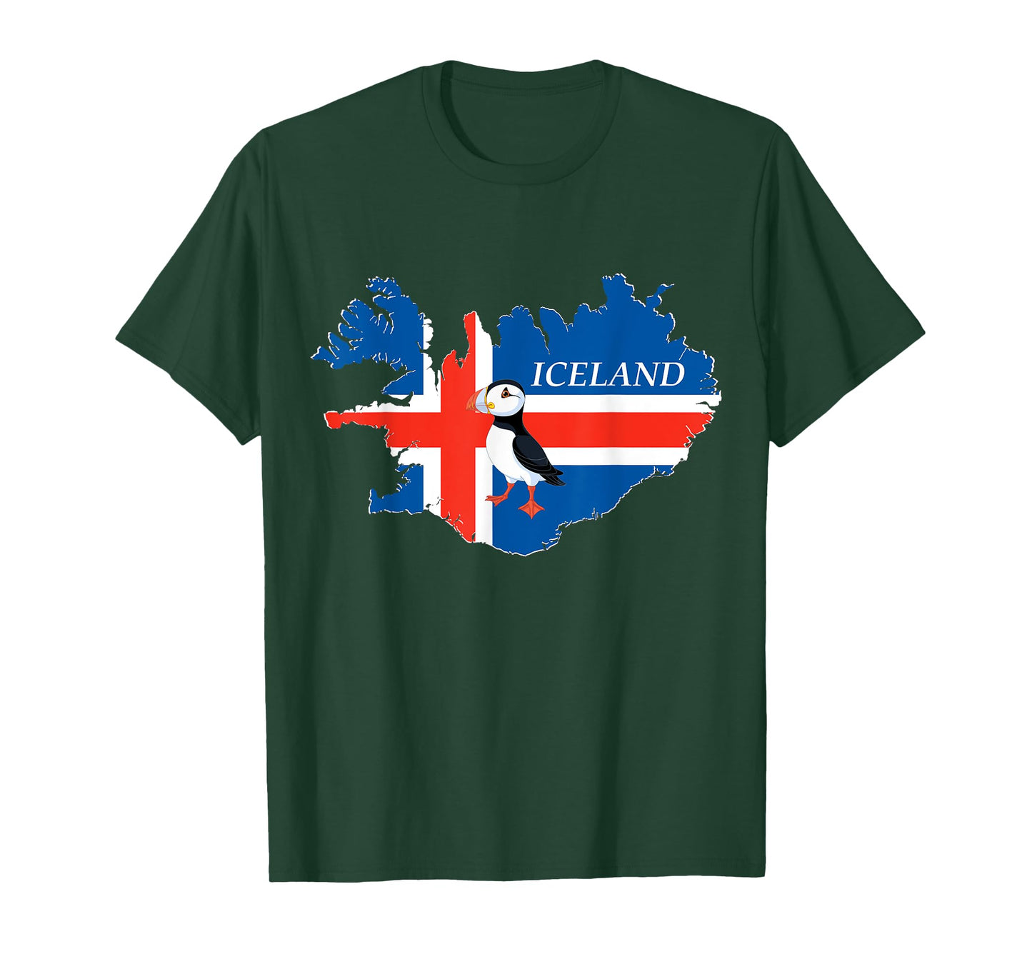 Iceland Puffin Bird and Atlantic Card T-Shirt