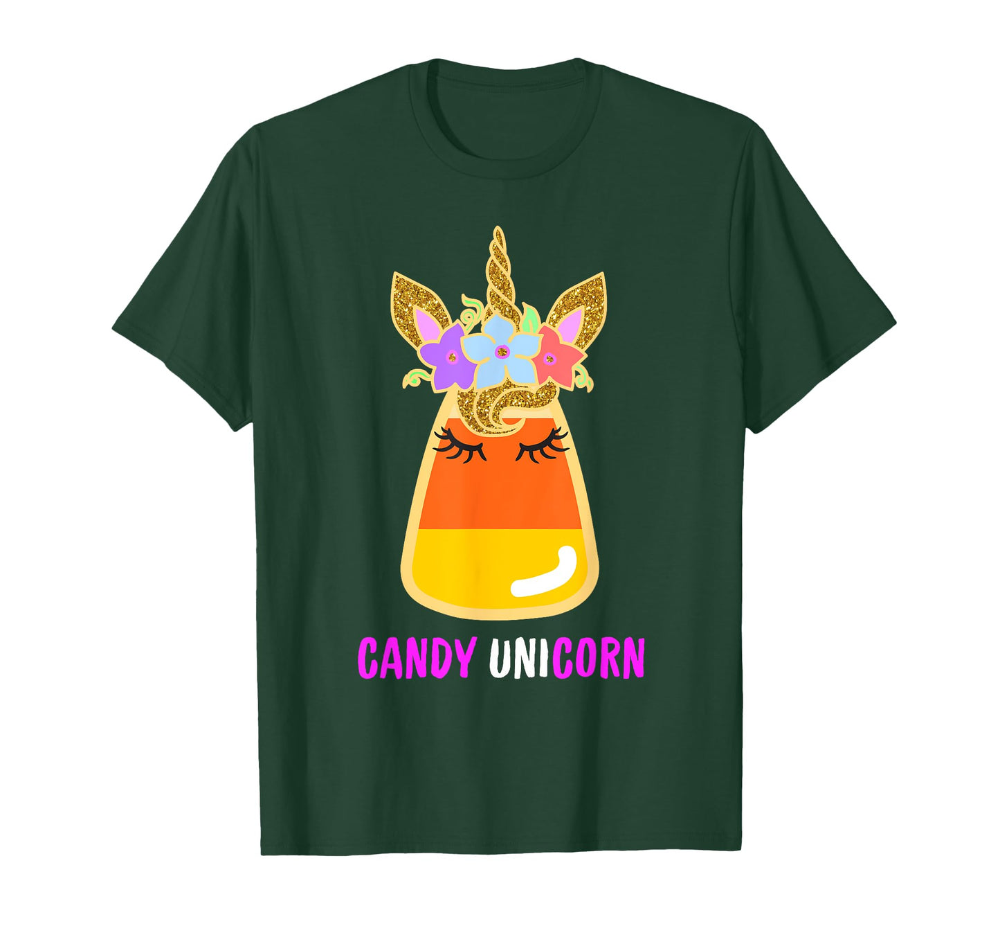 Candy Corn Unicorn Shirt, Halloween Unicorn for Girls T-Shirt
