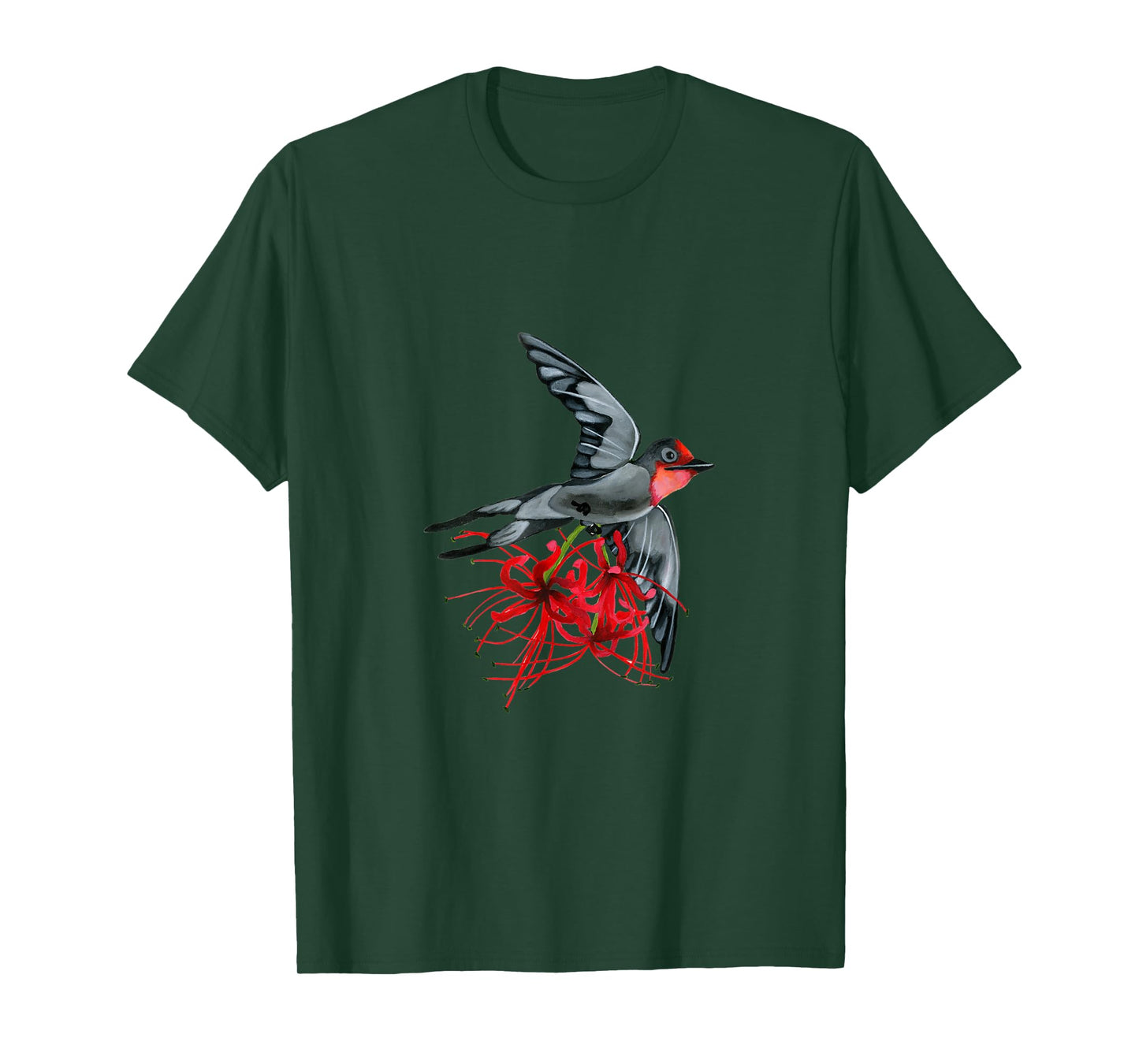 Swallowtail in flight with red spider lilies bird wings air T-Shirt