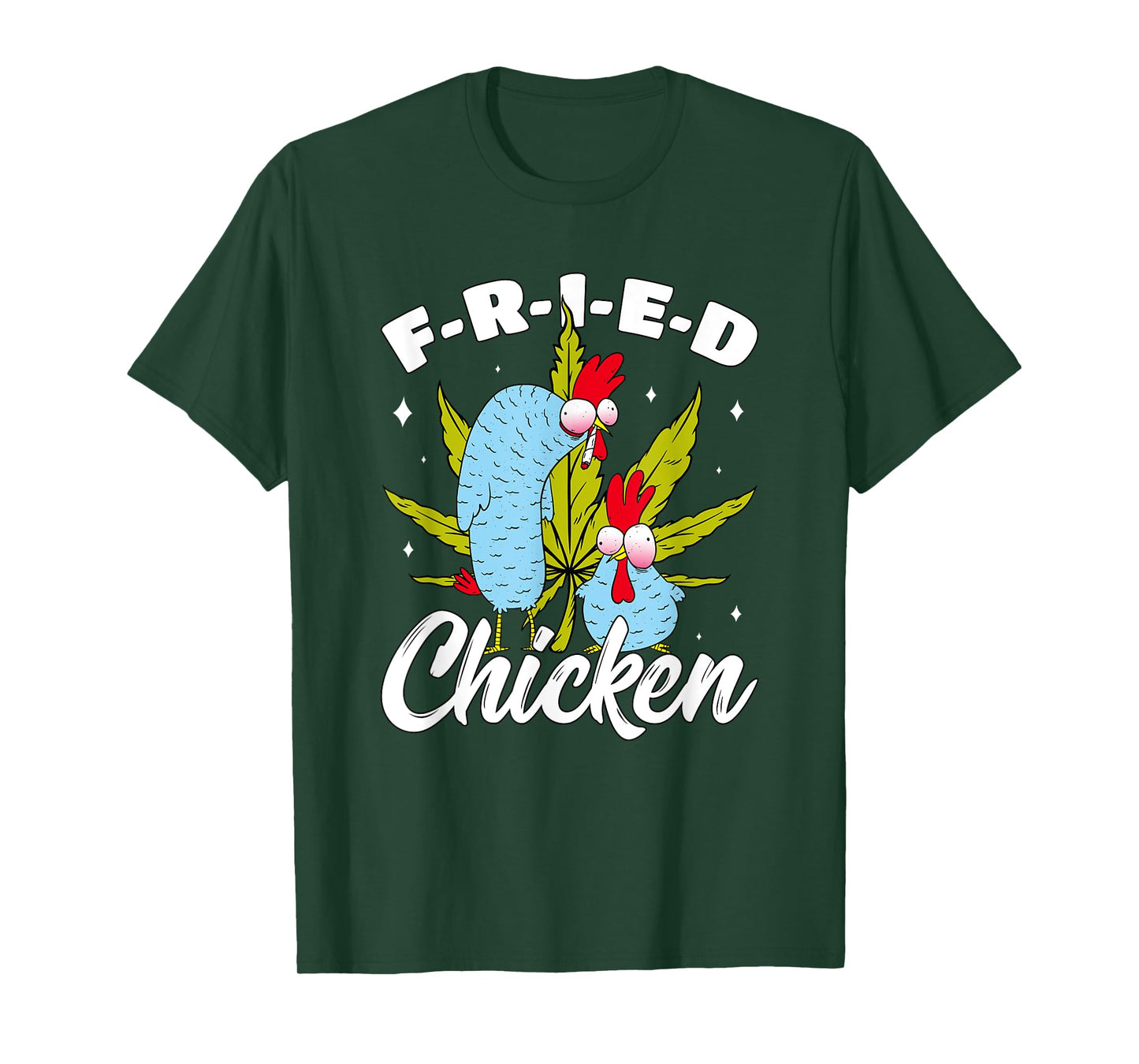 Cannabis Stoner Fried Chicken Smoking Weed Joint Chicken Pun T-Shirt