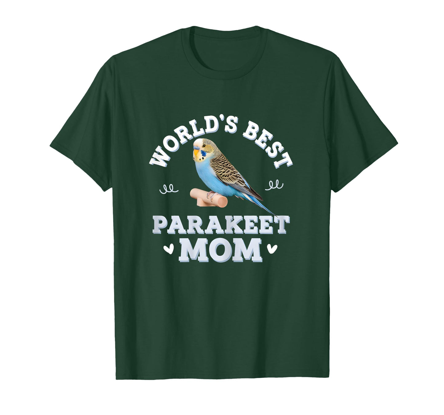 Womens Blue Parakeet Mom World's Best Funny Budgie Mother's Day T-Shirt