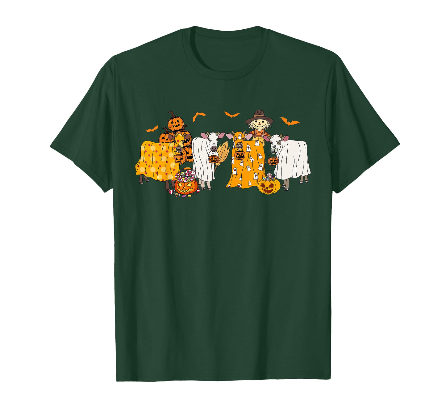 Cow Dressed As Ghost Farm Animal Spooky Season Halloween T-Shirt