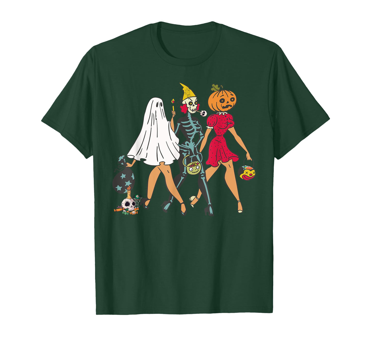 Halloween Witch Pin Up Retro Vintage Pumpkin Women T-Shirt
