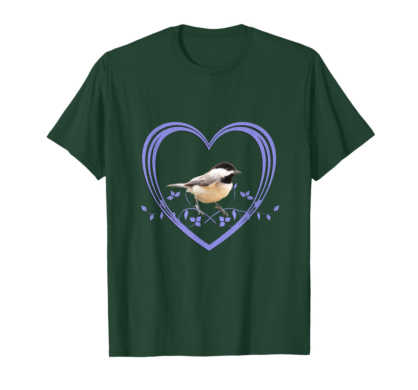 Pretty Chickadee In Heart T-Shirt